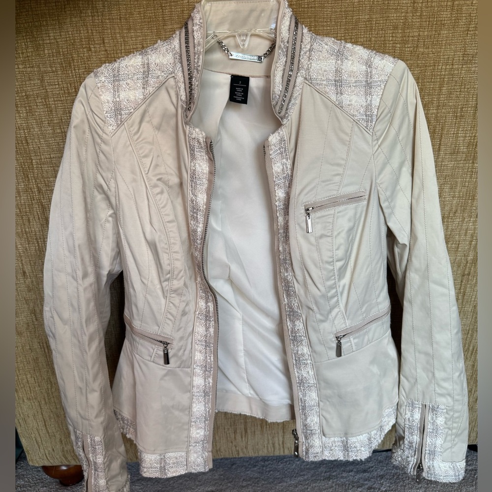 Cream/Stone Colored Jacket with Silver Details
